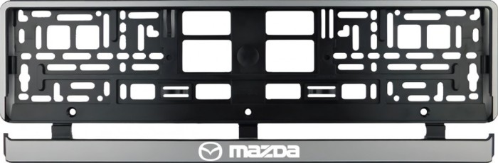 Set 2 bucati, suport numar inmatriculare argintiu Mazda