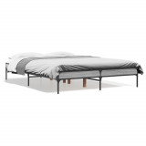 VidaXL Cadru de pat, gri sonoma, 120x190 cm, lemn prelucrat și metal
