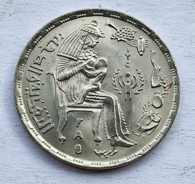 427. Moneda Egipt 5 piastres 1979 (International Year of the Child) foto