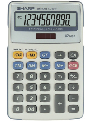 Calculator De Birou, 10 Digits, 170 X 108 X 15 Mm, Dual Power, Sharp El-334fb - Gri foto