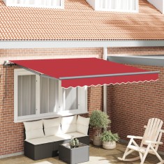 vidaXL Copertină Roșie Manual Roșu 350 x 250 cm Poliester foto