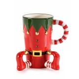 Cana ceramica Craciun Elf 8.5x14.5 cm, 420 ml