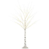 HOMCOM Pom de Crăciun cu Lumini LED și 12 Crengi pentru Interior și Exterior din PP și Metal, 22x22x150 cm, Alb | Aosom Romania
