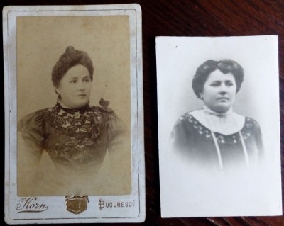 (FOTOGRAFIE KORN / BUCURESCI / CALEA VICTORIEI 144) LOT DOUA FOTOGRAFII INTERBELICE foto