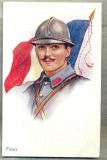 AD 198 C. P. VECHE MILITARA -FRANCE -MILITAR FRANCEZ -PRINTED IN ENGLAND