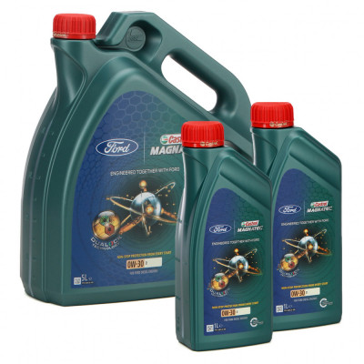 Set Ulei Motor Castrol Magnatec Ford 0W-30 D 5L 15D5FF + 2 Buc Ulei Motor Castrol Magnatec Ford 0W-30 D 1L 15D5FD foto