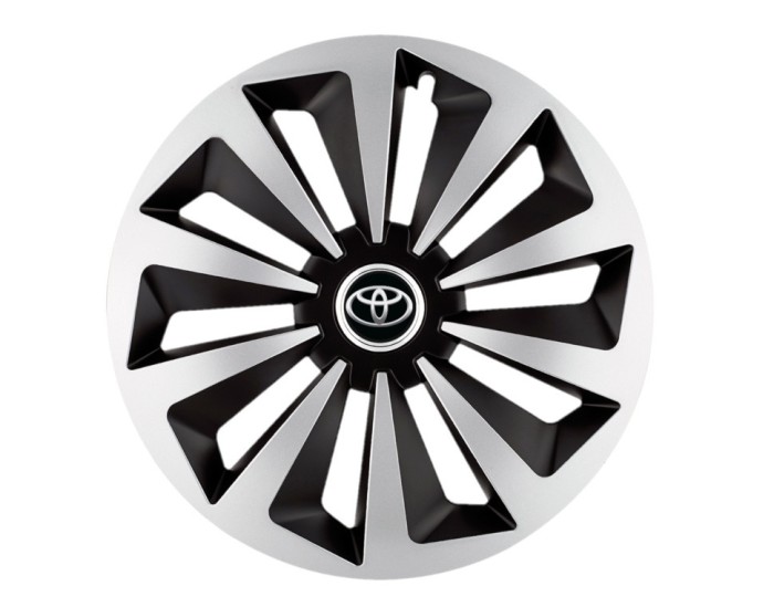 Set 4 capace roti Fox Gri-Negru R16 pentru gama auto Toyota