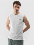 Tank top regular unicolor pentru bărbați - alb, 4F Sportswear