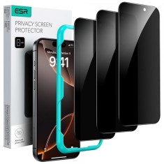 Folie de protectie Ecran Privacy ESR pentru Apple iPhone 17 Pro Max, Sticla Securizata, Full Glue, Set 3 bucati