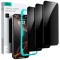 Folie de protectie Ecran Privacy ESR pentru Apple iPhone 17 Pro, Sticla Securizata, Full Glue, Set 3 bucati