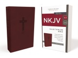 NKJV, Value Thinline Bible, Standard Print, Imitation Leather, Burgundy, Red Letter Edition