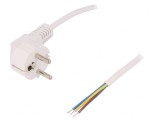 Cablu Alimentare 1,5m Alb 10A CEE 7/7 Ștecăr Unghi, Logilink