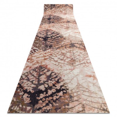Traversa anti-alunecare DIGITAL - LEAVES Frunze bej / roz, 65 cm foto