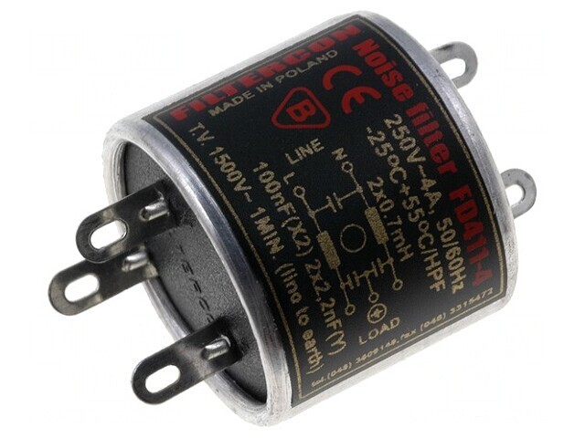 Filtru Anti-Interferențe Alimentare 100nF 2,2nF 0,5mH