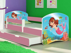 Patut Tineret MyKids Mermaid cu Sertar si Saltea 140x70 foto