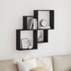 Raft Cub Perete vidaXL Stejar Negru 80x15x78.5cm Rafturi Suspendate Moderne Depozitare Living