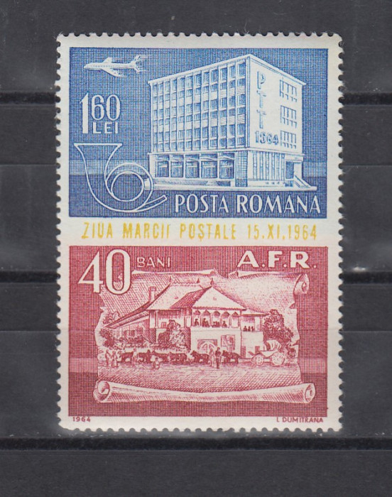 ROMANIA 1964 LP 595 ZIUA MARCII POSTALE ROMANESTI MNH