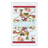 Prosop Bucatarie Craciun Bumbac Alb 60x35cm Om Zapada Festiv