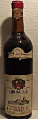 89 -VIN grumello doc, pellizzati, recoltare 1967 cl 72 gr 12,5 foto