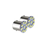 Set 2 becuri LED BA15S 24V, 9 SMD 1210, lumina alba rece, 180 lm