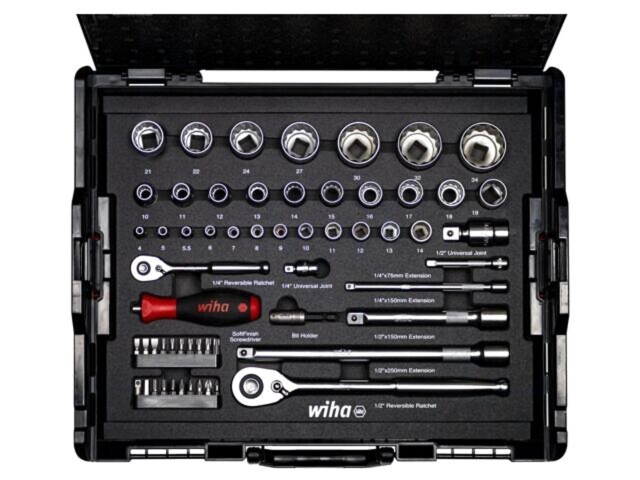 Set chei tubulare 6-puncte 60 bucăți WIHA 1/2 și 1/4