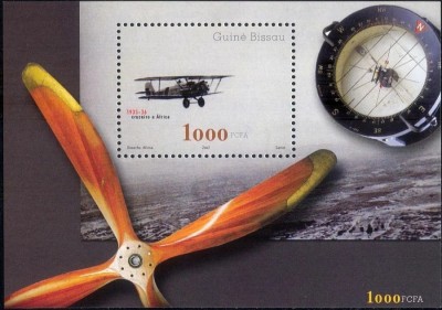 Guinea Bissau 2002 - Avion, aviație, colita neuzata foto
