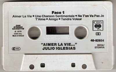 Casetă audio Julio Iglesias &amp;lrm;&amp;ndash; Aimer La Vie..., originală, fără copertă foto