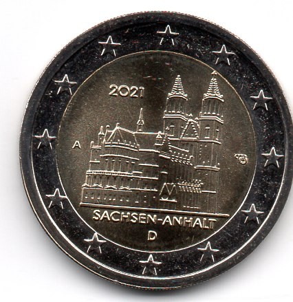 GERMANIA 2 euro 2021 A, Sachsen, UNC