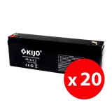KIJO Acumulator 12V 2.3Ah, AGM, Fara Intretinere, Sisteme Back-up, Telecomunicatii, Securitate, Alarmare Incendiu, Durata Viata 5 Ani, Bax 20 Buc