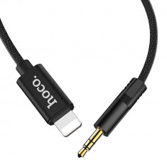 Cablu si Adaptor Audio AUX Jack 3.5mm - Lightning ,Negru, HOCO UPA13 foto