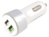 Savio Incarcator USB Dublu Alb Quick Charge 3.0 Auto 12-24V LED