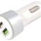 &Icirc;ncărcător USB dublu alb Quick Charge 3.0