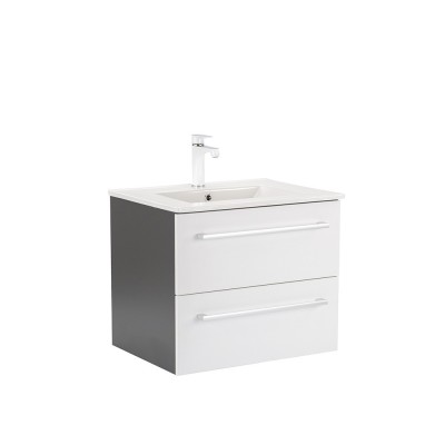 Dulap inferior Vario Clam 60 cu lavoar antracit-alb foto