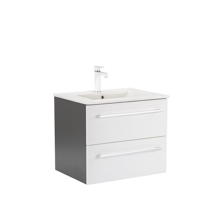 Dulap inferior Vario Clam 60 cu lavoar antracit-alb