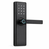 Yală Inteligentă pentru Ușă cu Amprentă, Tastatură și M&acirc;ner, Negru