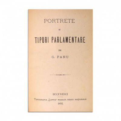 G. Panu, Portrete și tipuri parlamentare,1892 foto
