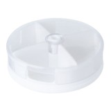Organizator Pastile, Zamo&reg;, Dimensiune 80x80x30mm, 4x Compartimente, Rotund, cu Dozator, Culoare Alb
