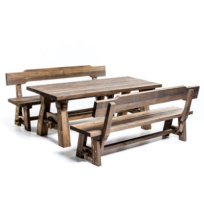 Set mobilier de gradina din lemn, pentru 6 persoane, Garnitura Alpin | Treva foto