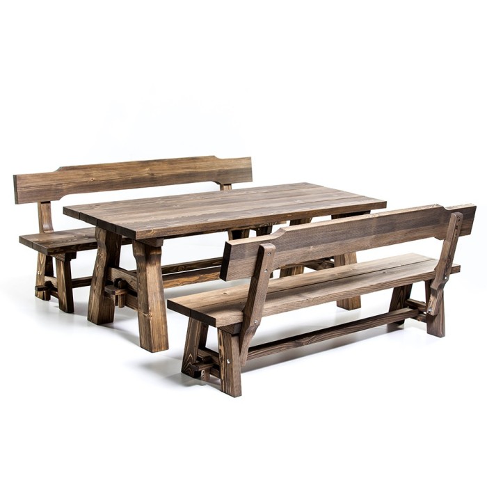 Set mobilier de gradina din lemn, pentru 6 persoane, Garnitura Alpin | Treva