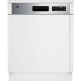 Masina de spalat vase semi-incorporabila Beko BDSN26430X, 14 seturi, 6 programe, Clasa D, AutoDoor Opening, Display LCD, SteamGloss, TrayWash, Extra D
