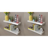 Cumpara ieftin Set 4 Rafturi Perete Gossi, 60 cm, Alb, MDF, Montare Inovatoare, Depozitare Multifunctionala