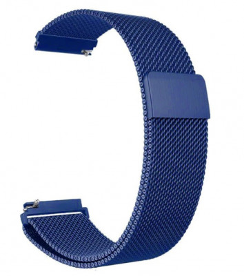 Curea tip Milanese Loop, compatibila Samsung Gear S3, telescoape Quick Release, 22mm, Albastru foto
