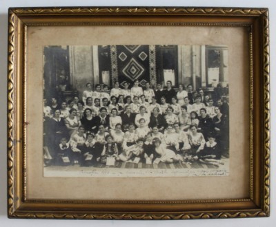 PROMOTIA 1934 A SCOLII NORMALE DIN BRAILA , ELEVE SI CATEDRE DIDACTICE , FOTOGRAFIE , 1934 foto