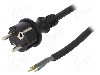 Cablu alimentare AC, 3m, 3 fire, culoare negru, cabluri, CEE 7/7 (E/F) mufa, SCHUKO mufa, PLASTROL - W-97213