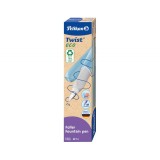 Stilou Twist Eco, albastru, grip ergonomic, patron cerneala albastru, cutie carton, Pelikan