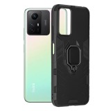 Husa h-ring defender compatibila xiaomi redmi note 12s, antishock armor, inel rotetiv 360 grade, magnet suport auto incorporat, tpu si pc, negru, Techsuit