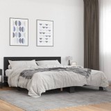 VidaXL Cadru de pat, negru, 200x200 cm, lemn prelucrat și metal