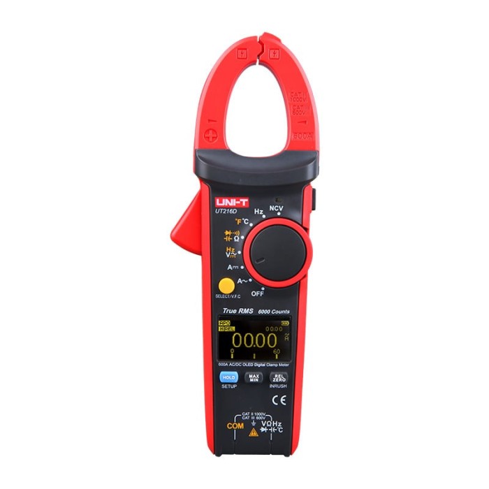 Cleste ampermetric UNI-T UT216C, 60A, 600A, LCD (6000), flexibilitate &icirc;n măsurători pentru electroniști și electricieni