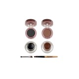 Kit Sprancene, Kiss Beauty, Sky Brow Eyeliner, 2 Gel Sprancene, 2 Fard Sprancene, Pensula, Black-Brown