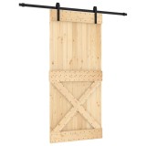 Cumpara ieftin Usa glisanta cu set de feronerie 95x210 cm, lemn masiv de pin